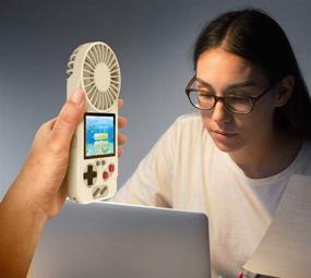 img 2 attached to 🎮 USB Fan Handheld Game Console - 500 in 1 Gameboy Color Display Built-in Video Games Player & Mini Personal Fan Travel Fan - Retro Game Console for Kids/Adults