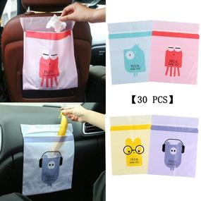 img 3 attached to 🚗 30 PCS Adhesive Car Garbage Bags – Waterproof & Leakproof Waste Bags for Car, Kitchen, Study Room, Long Term Travel, and Family with Children - Nice Everyday