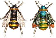 🐝 honeybee enamel crystal insect brooch pins: stylish jewelry for girls and women - corsages, scarf clips logo