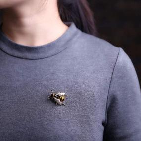 img 2 attached to 🐝 Honeybee Enamel Crystal Insect Brooch Pins: Stylish Jewelry for Girls and Women - Corsages, Scarf Clips