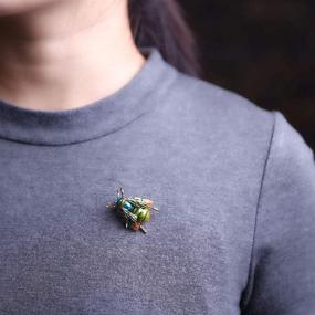 img 1 attached to 🐝 Honeybee Enamel Crystal Insect Brooch Pins: Stylish Jewelry for Girls and Women - Corsages, Scarf Clips