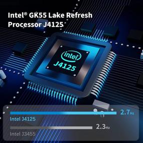 img 3 attached to 🖥️ Beelink GK55 Mini PC Intel Celeron J4125 Windows 10 Pro (up to 2.7GHz), 8GB DDR4 RAM, 256GB SSD, Dual 4K HDMI Support, WiFi, Gigabit Ethernet (8GB+256GB/Celeron J4125)