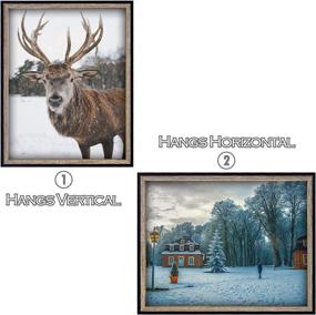 img 3 attached to 🖼️ Frametory 11x14 Picture Frame: Deep Split Color Molding with Layered Look Design – Perfect for Artwork, Prints – Wall Display with Sawtooth Hanger in Black/Grey-Brown – Vertical or Horizontal Display Options