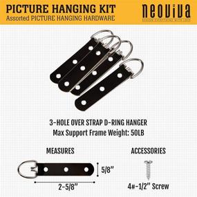 img 1 attached to 🖼️ NEOVIVA 73-Piece Picture Hanging Kit: Assorted Hangers with D-Ring, Coated Wire, Stainless Steel Wire, Screw-Eye, and Level - Ideal for Wall Mounting