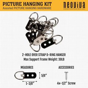 img 2 attached to 🖼️ NEOVIVA 73-Piece Picture Hanging Kit: Assorted Hangers with D-Ring, Coated Wire, Stainless Steel Wire, Screw-Eye, and Level - Ideal for Wall Mounting