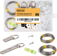 🖼️ neoviva 73-piece picture hanging kit: assorted hangers with d-ring, coated wire, stainless steel wire, screw-eye, and level - ideal for wall mounting logo