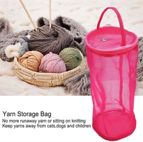 img 3 attached to Large Red Mesh Yarn Storage Bag - Lightweight Portable Tote Organizer for Knitting and Crocheting - Cloth Woven Holder for Convenient Yarn Storage