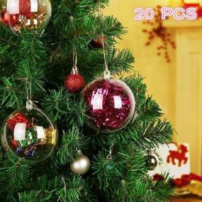 img 3 attached to 🎄 AGM 20Pcs Clear Fillable Christmas Ornaments Ball Set - Festive DIY Decoration Baubles for Holiday Crafts, New Year's Present, Wedding, Home Decor and Party