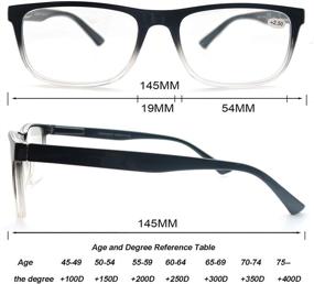 img 2 attached to Очки для чтения мужские квадратной формы OLOMEE Oversize в наборе из 4-х пар - легкие и удобные очки с гибким пружинным петлёчком