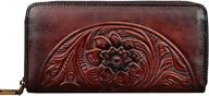 embossed women's handbags & wallets: genuine leather smartphone wallets logo