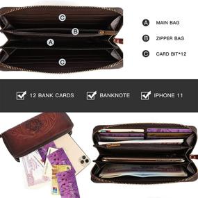 img 1 attached to Embossed Women's Handbags & Wallets: Genuine Leather Smartphone Wallets