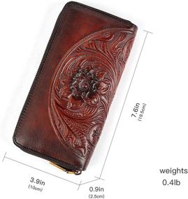 img 2 attached to Embossed Women's Handbags & Wallets: Genuine Leather Smartphone Wallets