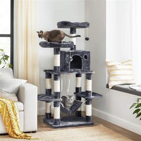 img 3 attached to FEANDREA High-Quality Multi-Level Cat Tree Tower for Large Cats, Exceptionally Stable Cat Tower