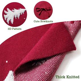 img 2 attached to 🎄 Add a Cozy and Rustic Touch to Your Christmas Decor with LOMOHOO 36-inch Knitted Tree Skirt - Red 3D Elk Design for Indoor and Outdoor Holiday Ornaments