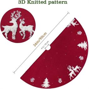 img 1 attached to 🎄 Add a Cozy and Rustic Touch to Your Christmas Decor with LOMOHOO 36-inch Knitted Tree Skirt - Red 3D Elk Design for Indoor and Outdoor Holiday Ornaments