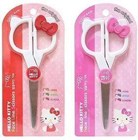 img 4 attached to 🐱 Sanrio Hello Kitty Face Line Scissors: Cute Hello Kitty Ears with Ribbon in Pink or Red