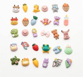 img 2 attached to 🐾 25pcs Cute Cartoon Animal and Fruit Slime Charms - Assorted Fruit Resin Flatback Sets for DIY Crafts, Decorations, Scrapbooking, Embellishments, Hair Clips