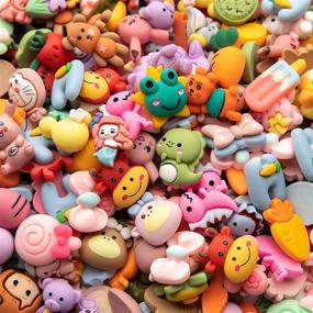 img 3 attached to 🐾 25pcs Cute Cartoon Animal and Fruit Slime Charms - Assorted Fruit Resin Flatback Sets for DIY Crafts, Decorations, Scrapbooking, Embellishments, Hair Clips