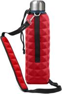 🚰 adjustable shoulder strap water bottle carrier by metric usa - snug fit insulated reversible sleeve for 25oz water bottle (bottle not included) - ideal holder for walking, hiking, camping, and traveling logo