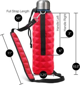 img 3 attached to 🚰 Adjustable Shoulder Strap Water Bottle Carrier by Metric USA - Snug Fit Insulated Reversible Sleeve for 25oz Water Bottle (Bottle not Included) - Ideal Holder for Walking, Hiking, Camping, and Traveling