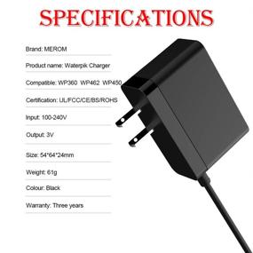 img 3 attached to 🔌 MEROM Charger Adapter YLA-03010 - Power Cord Supply for Waterpik WP360, WP360W, WP462, WP462W, WP450, WP450W