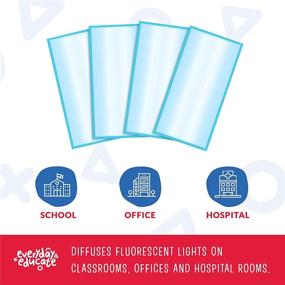 img 2 attached to 🌈 Enhance Your Space with Sky Blue Fluorescent Light Covers - Perfect for Ceiling Lights, Classroom, Office - Eliminate Flicker & Glare 48"x24" (4 Pack)