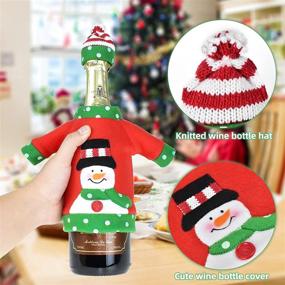 img 2 attached to IWNTWY Christmas Wine Bottle Cover Set: Handmade Sweater Santa Claus Snowman Reindeer Covers - Perfect Xmas New Year Party Table Decor, Set of 3