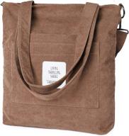 👜 stylish corduroy tote bag for women: etercycle's shoulder handbags for casual chic, top handle hobo bags logo