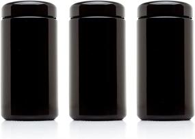 img 4 attached to Preserve Freshness with Infinity Jars 500 ml 3-Pack: Tall Large Black Ultraviolet Glass Wide Mouth Screw Top Jar