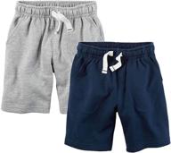 carters 2 pack french terry shorts boys' clothing ~ shorts logo