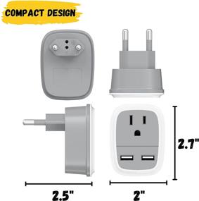 img 1 attached to 🌍 Бейтс- адаптер для штепселей с 2 USB портами: ваш незаменимый спутник для путешествий по Европе!