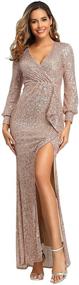 img 4 attached to 👗 Sequin Bridesmaid Sleeve Evening Dress for Women - Women's Clothing