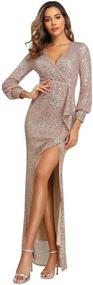 img 1 attached to 👗 Sequin Bridesmaid Sleeve Evening Dress for Women - Women's Clothing