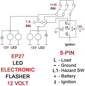 img 2 attached to 🚦 Реле мигалки EP27: идеально подходит для грузовиков Ford F150, F250-F450 Super Duty (97-12), (99-10) - устранение гиперморгания, совместимо с светодиодными и стандартными лампами, электронные указатели поворота и аварийного сигнала.