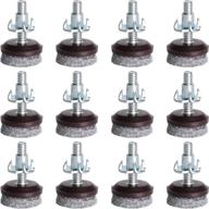 🪜 anwenk adjustable furniture levelers with high-density felt and t-nut leg levelers, 1/4-20x1" threaded shank t-nuts - set of 12, ideal for leveling tables and chairs logo