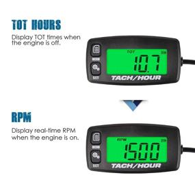 img 3 attached to Runleader Digital Maintenance Tach/Hour Meter: Backlight Display, Battery Replacement for Small Gas Engine - Ideal for Riding Lawn Tractor, Generator, Compressor, Chainsaws, Outboard Motor, Pressure Washers