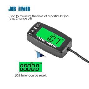 img 2 attached to Runleader Digital Maintenance Tach/Hour Meter: Backlight Display, Battery Replacement for Small Gas Engine - Ideal for Riding Lawn Tractor, Generator, Compressor, Chainsaws, Outboard Motor, Pressure Washers