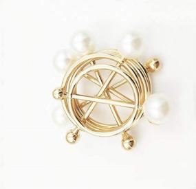 img 1 attached to Set of 5 Gold Zinc Alloy Scarf Rings with Pearls - Fashionable Silk Clasp Clips for Women and Girls, Ideal for Neckerchiefs, T-Shirts, Shawls - 25mm Clothing Ring Wrap Holder for Stylish Accessories