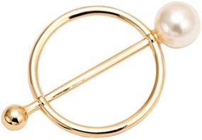 img 3 attached to Set of 5 Gold Zinc Alloy Scarf Rings with Pearls - Fashionable Silk Clasp Clips for Women and Girls, Ideal for Neckerchiefs, T-Shirts, Shawls - 25mm Clothing Ring Wrap Holder for Stylish Accessories