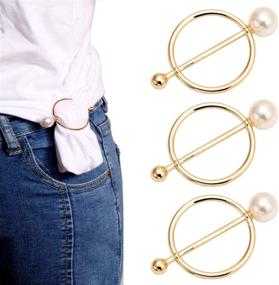 img 4 attached to Set of 5 Gold Zinc Alloy Scarf Rings with Pearls - Fashionable Silk Clasp Clips for Women and Girls, Ideal for Neckerchiefs, T-Shirts, Shawls - 25mm Clothing Ring Wrap Holder for Stylish Accessories