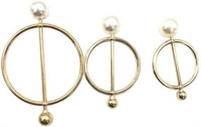 img 2 attached to Set of 5 Gold Zinc Alloy Scarf Rings with Pearls - Fashionable Silk Clasp Clips for Women and Girls, Ideal for Neckerchiefs, T-Shirts, Shawls - 25mm Clothing Ring Wrap Holder for Stylish Accessories