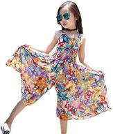👗 stylish egelexy bohemian summer chiffon jumpsuit for girls - trendy girls' clothing logo