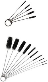 img 1 attached to 🧹 2-Pack - 10-Piece Set of Nylon and Metal Cleaning Brushes - Ideal for Tubes, Keyboards, Glasses, Straws, and More
