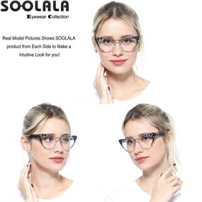 img 2 attached to 🐆 High-Quality Eye Glass Frame for Women: SOOLALA Leopard Pattern Cat Eye Reading Glasses