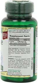 img 3 attached to 🌿 Nature's Bounty L-Lysine 1000 mg Tablets - Pack of 3: Boost Your Immunity and Promote Skin Health