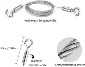 img 2 attached to 🔗 Heavy-Duty Stainless Steel Picture Hanging Wire Kit – Adjustable 2m x 1.5mm Wire Rope for Mirrors, Frames & More - Holds up to 20kg