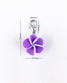img 2 attached to 🌺 20pcs Assorted Color Frangipani Flower Dangle Charms Pendant with Lobster Clasp - Ideal for Jewelry Making Accessory, Fit Floating Locket Charms Necklaces by Yueton
