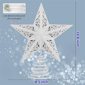 img 3 attached to 🌟 Juegoal Lighted Christmas Star Tree Topper – Vintage Metal with White Glitter and 42 Multicolor LED Lights – Ideal for Indoor Christmas Ornaments, Party Decorations, and Home Décor