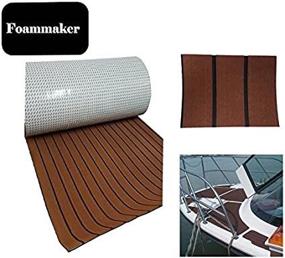 img 4 attached to 🛥️ Non-Slip Marine Teak Decking Sheet, High Density EVA Foam DIY Boat/Yacht Flooring