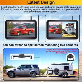 img 3 attached to AMTIFO AM-W70 - HD 1080P Wireless Backup Camera for Truck with Bluetooth, ⚙️ 7 Inch Monitor, Digital Signal, and Support for 2nd RV Camera/License Plate Backup Camera